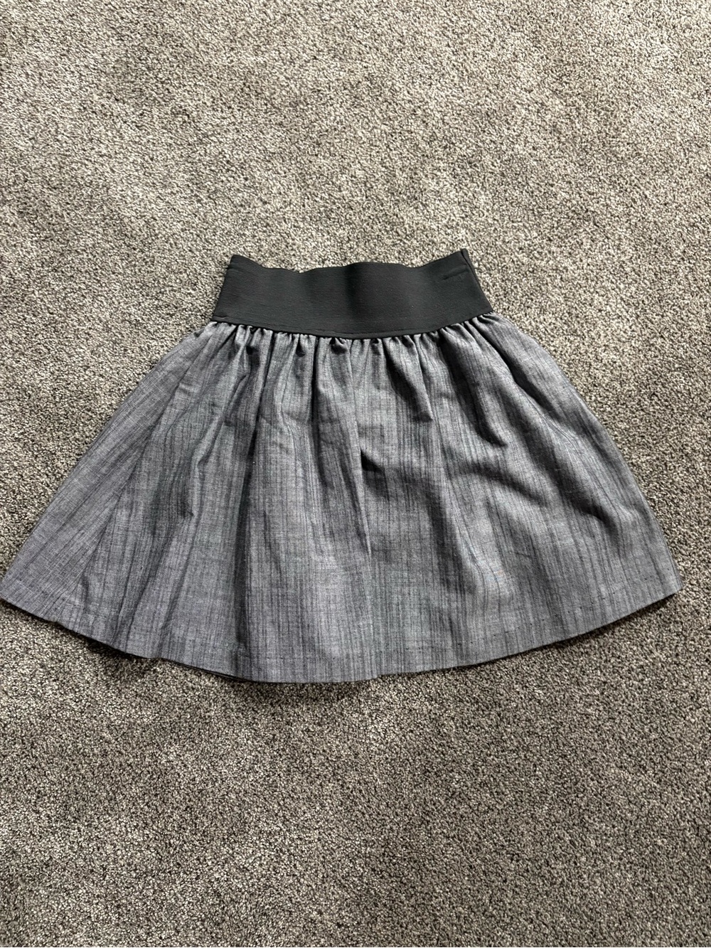 579 Gray Circle Skirt with Black Elastic Waist